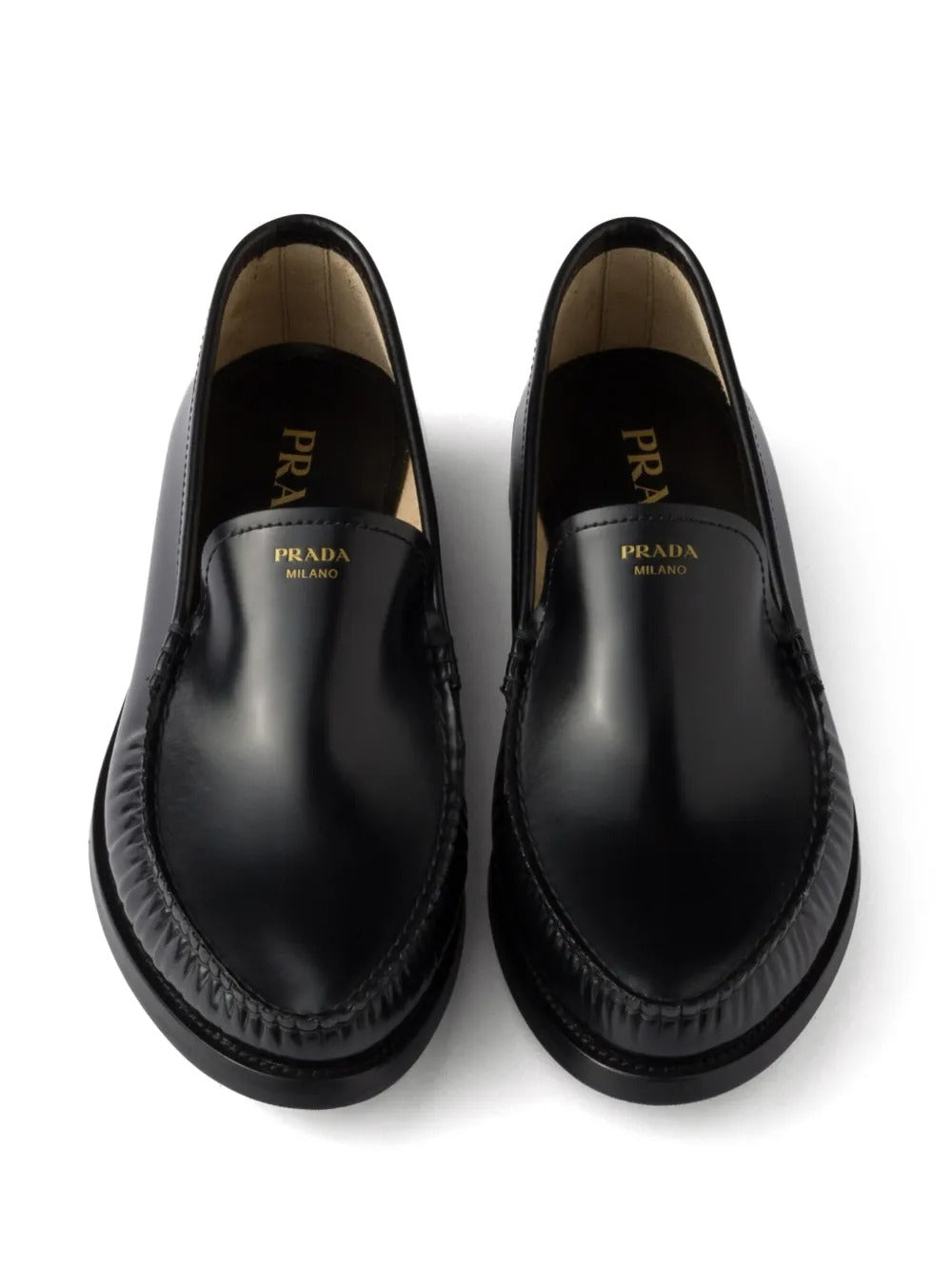 BRUSHED FUMÉ LEATHER LOAFERS