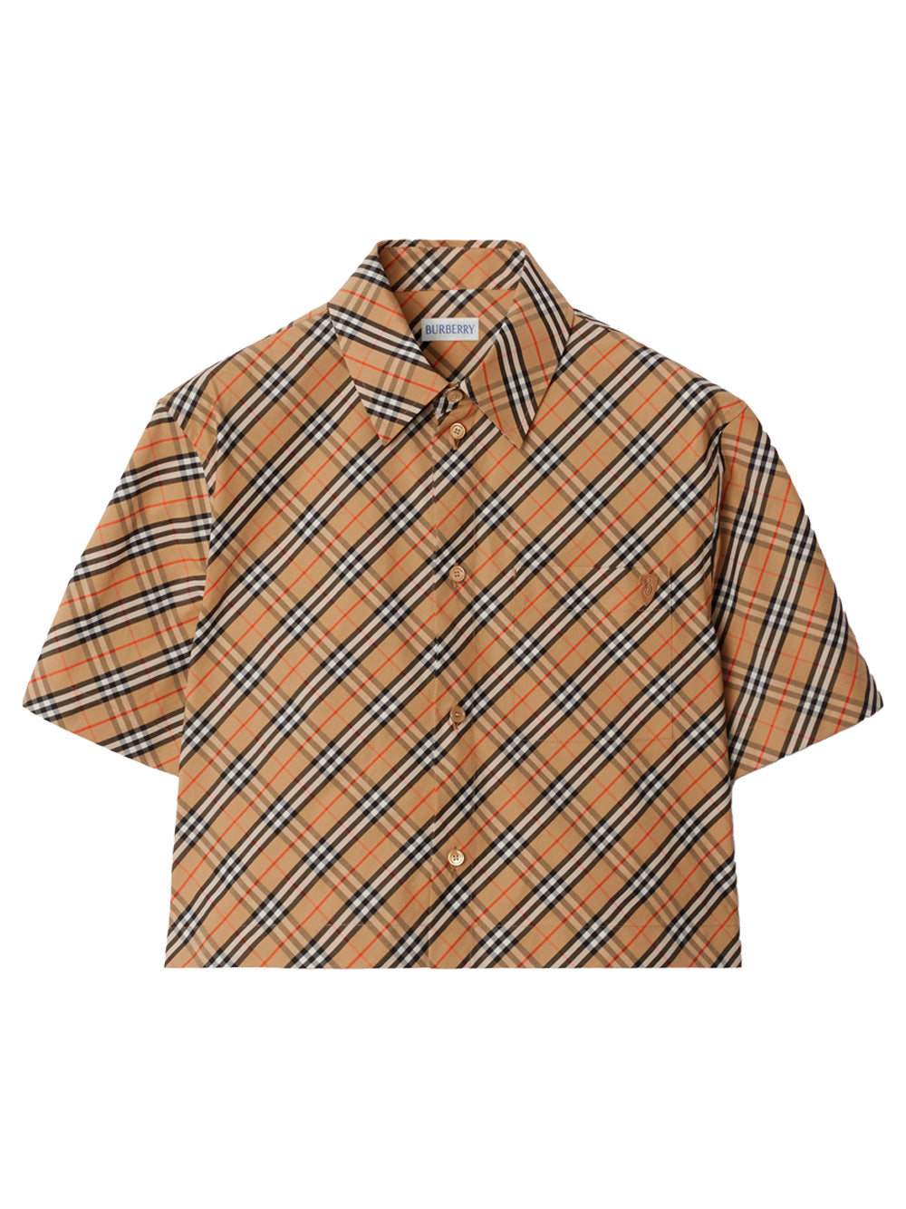 CROPPED CHECK COTTON SHIRT