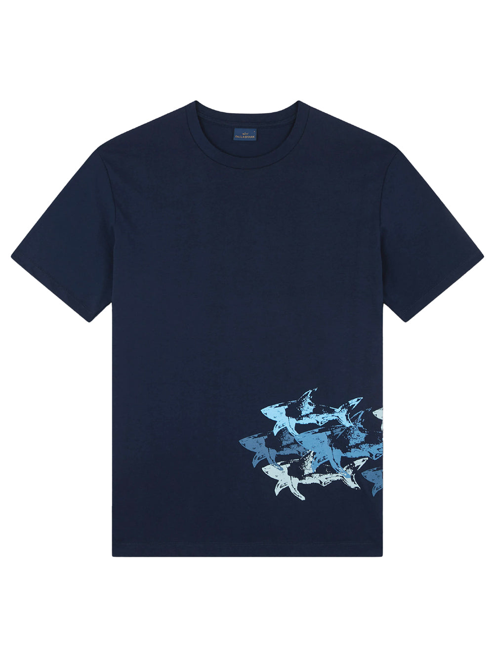 COTTON JERSEY T-SHIRT WITH DISTRESSED SHARKS PRINT