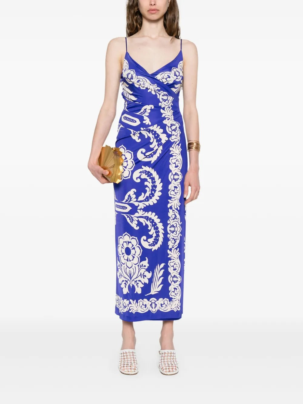 PAISLEY-PRINT LONG DRESS