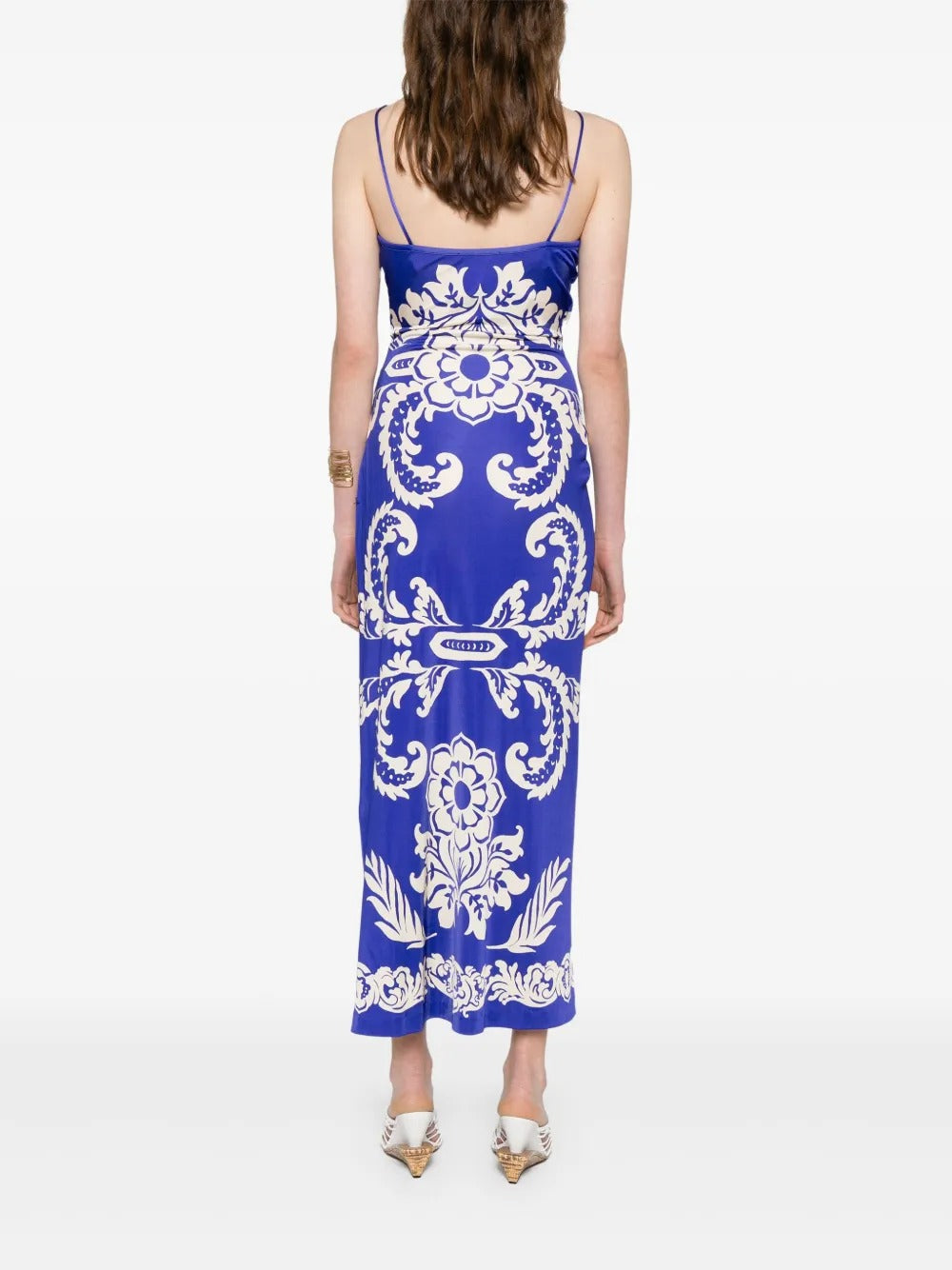 PAISLEY-PRINT LONG DRESS