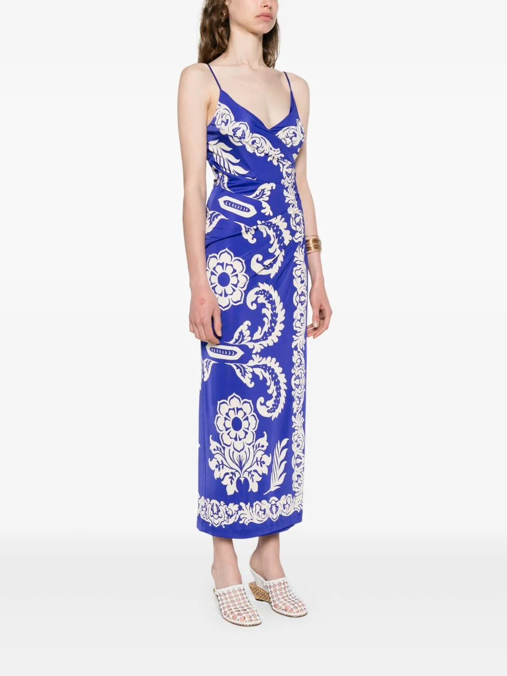 PAISLEY-PRINT LONG DRESS