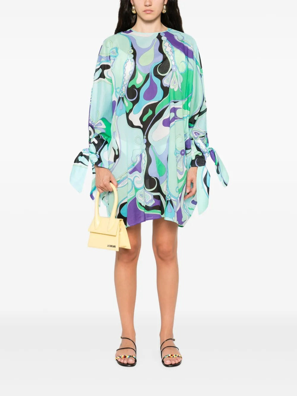 ORCHIDEE-PRINT SHORT KAFTAN
