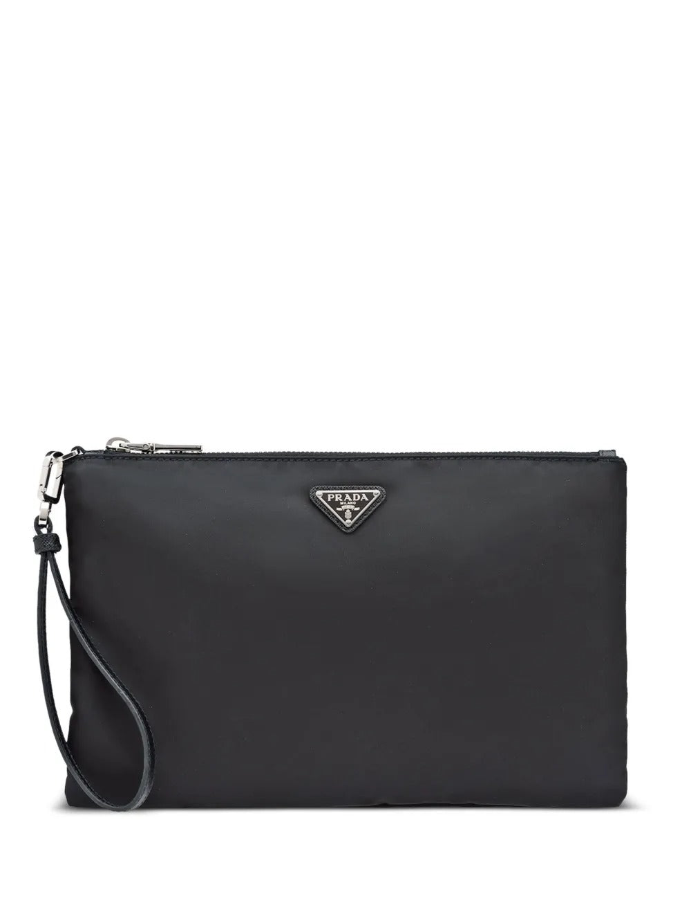 RE-NYLON AND SAFFIANO LEATHER POUCH
