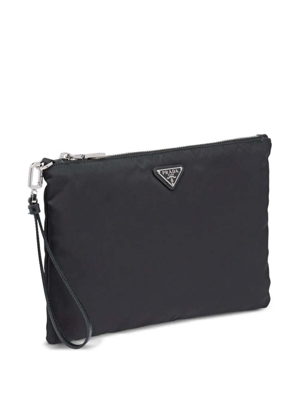 RE-NYLON AND SAFFIANO LEATHER POUCH