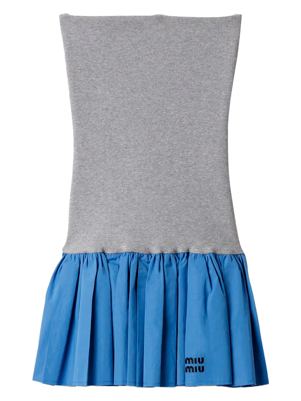 POPLIN AND JERSEY MINISKIRT