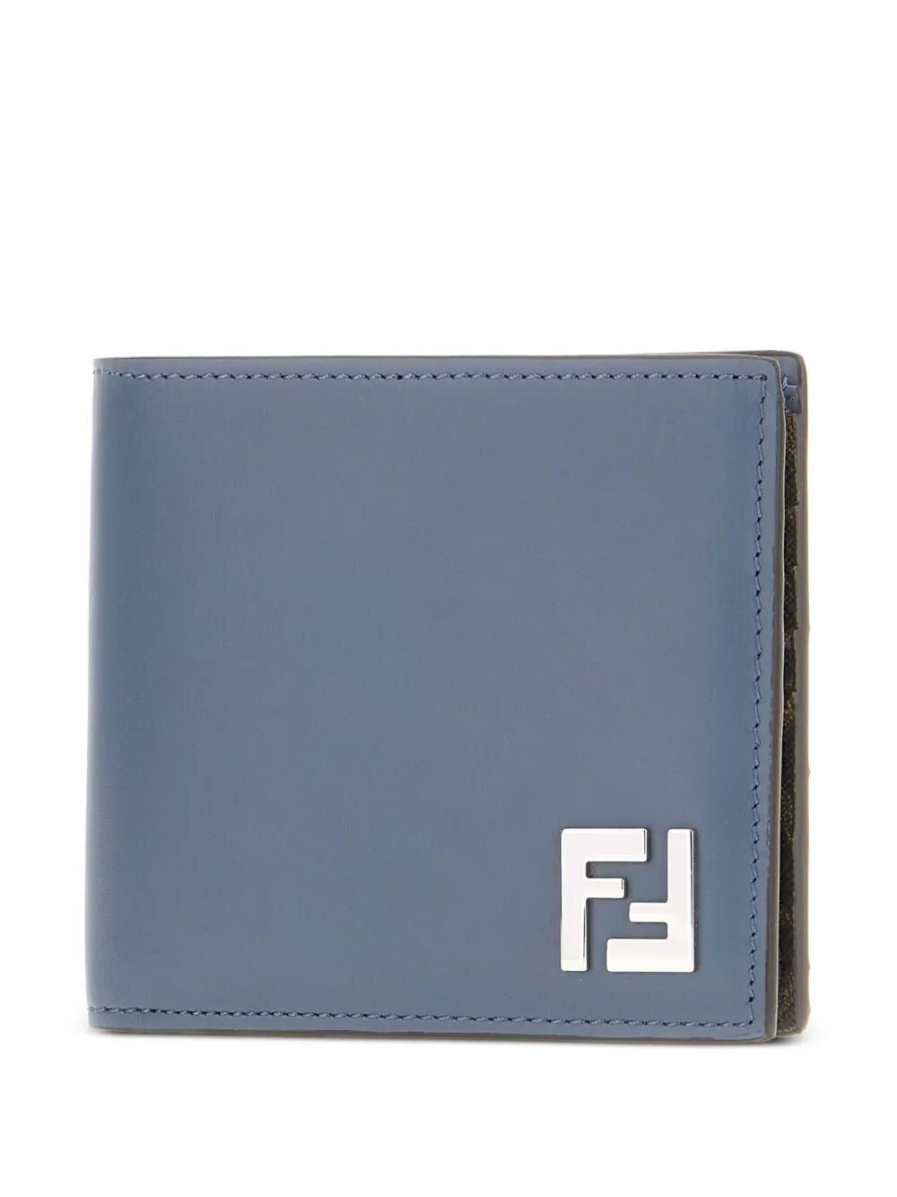 LEATHER AND FF CANVAS COMPACT BI-FOLD WALLET