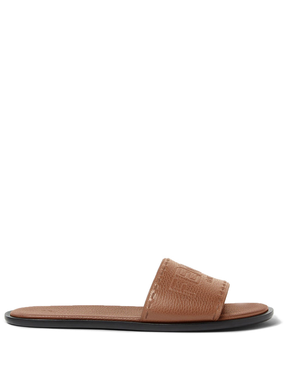 ROMA WIDE BAND LEATHER SLIDES