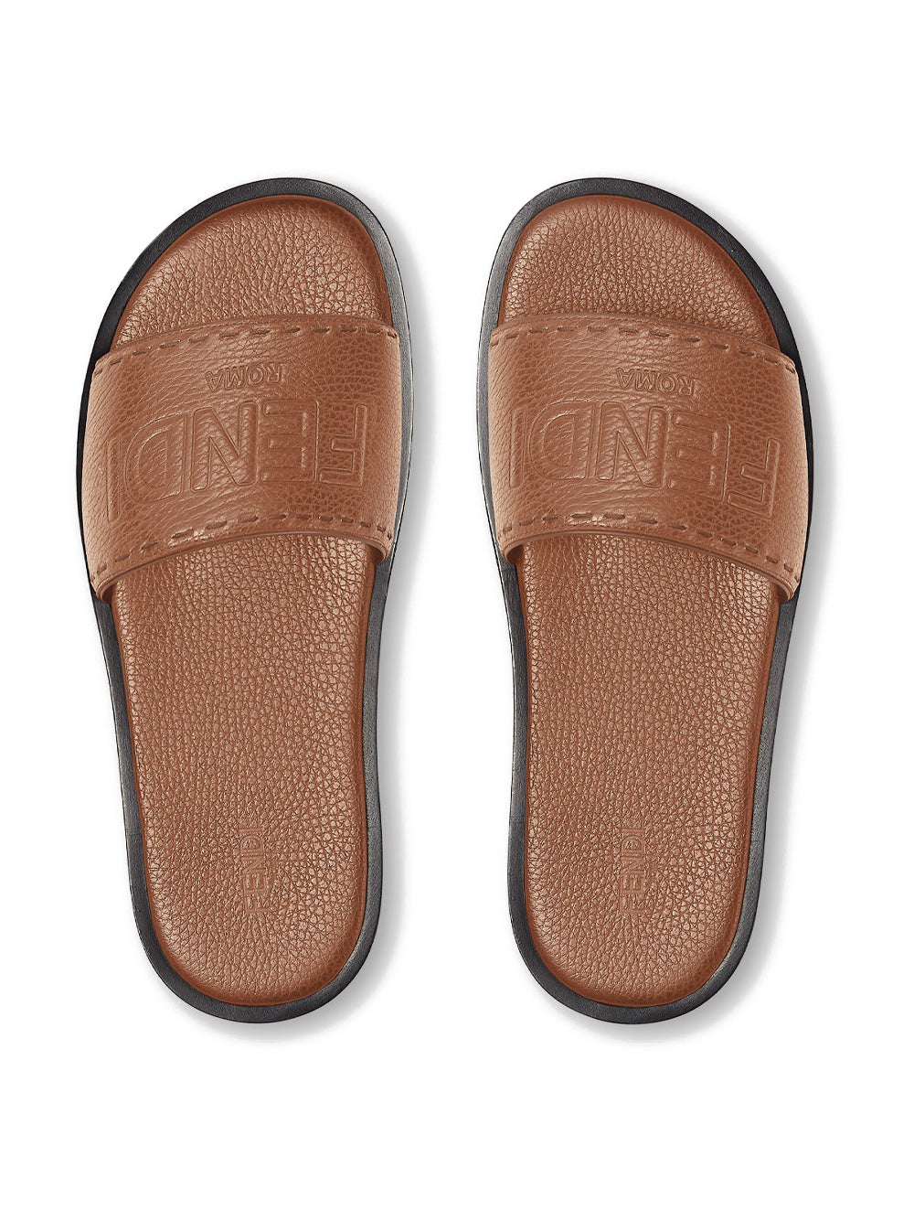 ROMA WIDE BAND LEATHER SLIDES