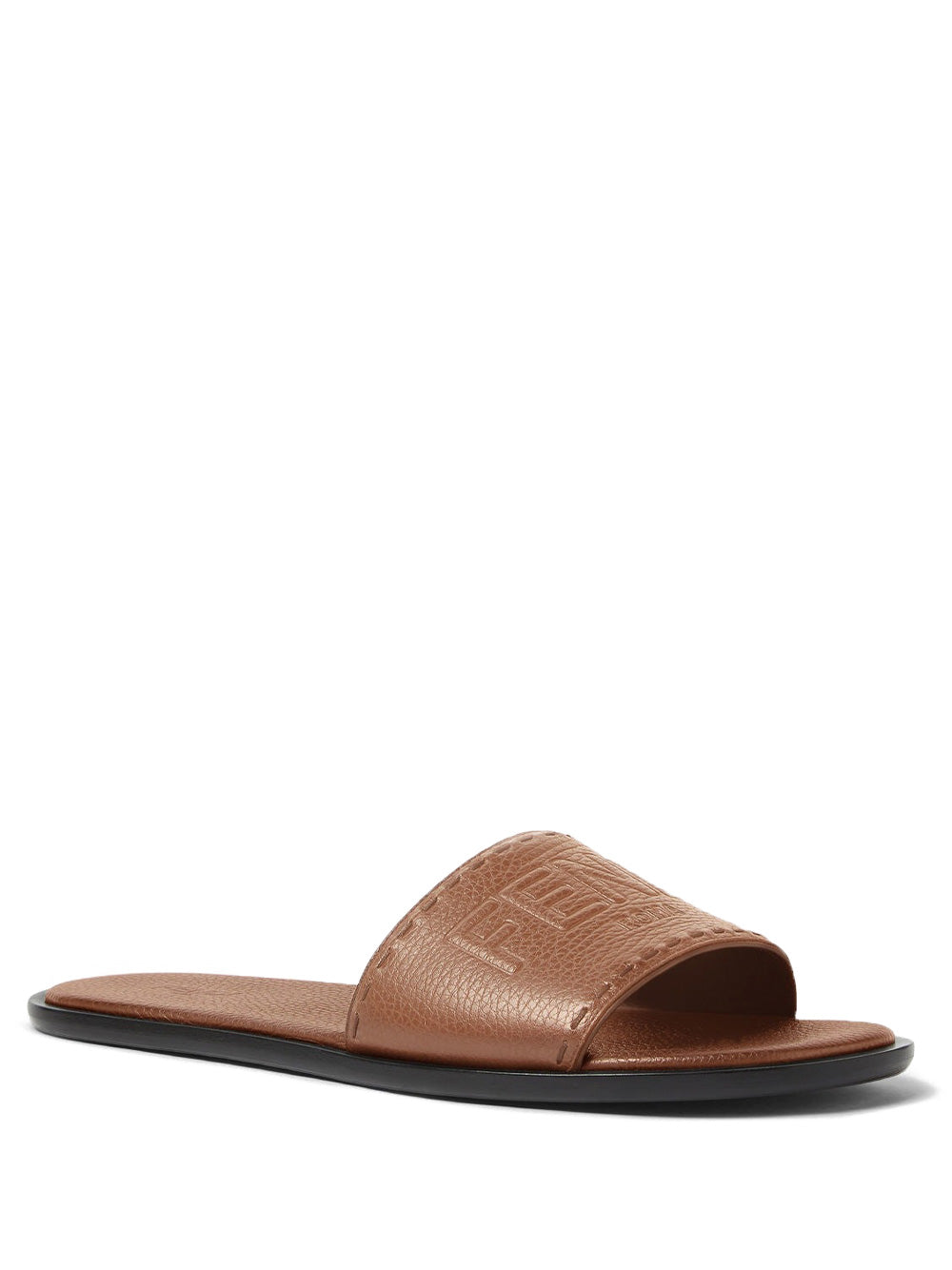ROMA WIDE BAND LEATHER SLIDES