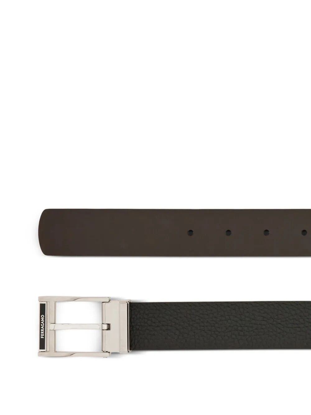 BASKETWEAVE EFFECT LEATHER BELT WITH SQUARE BUCKLE