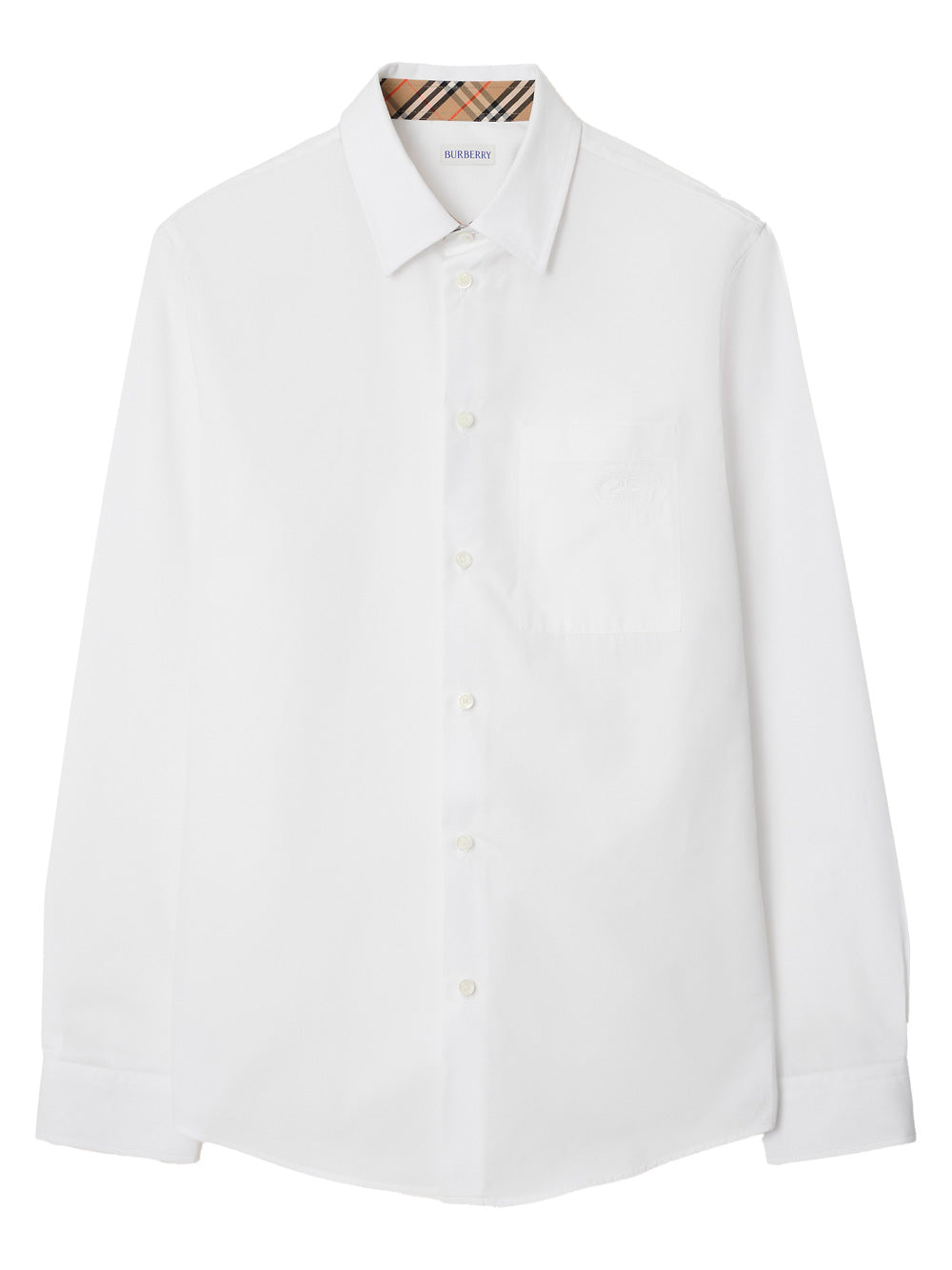 CHECK DETAIL COTTON POPLIN SHIRT