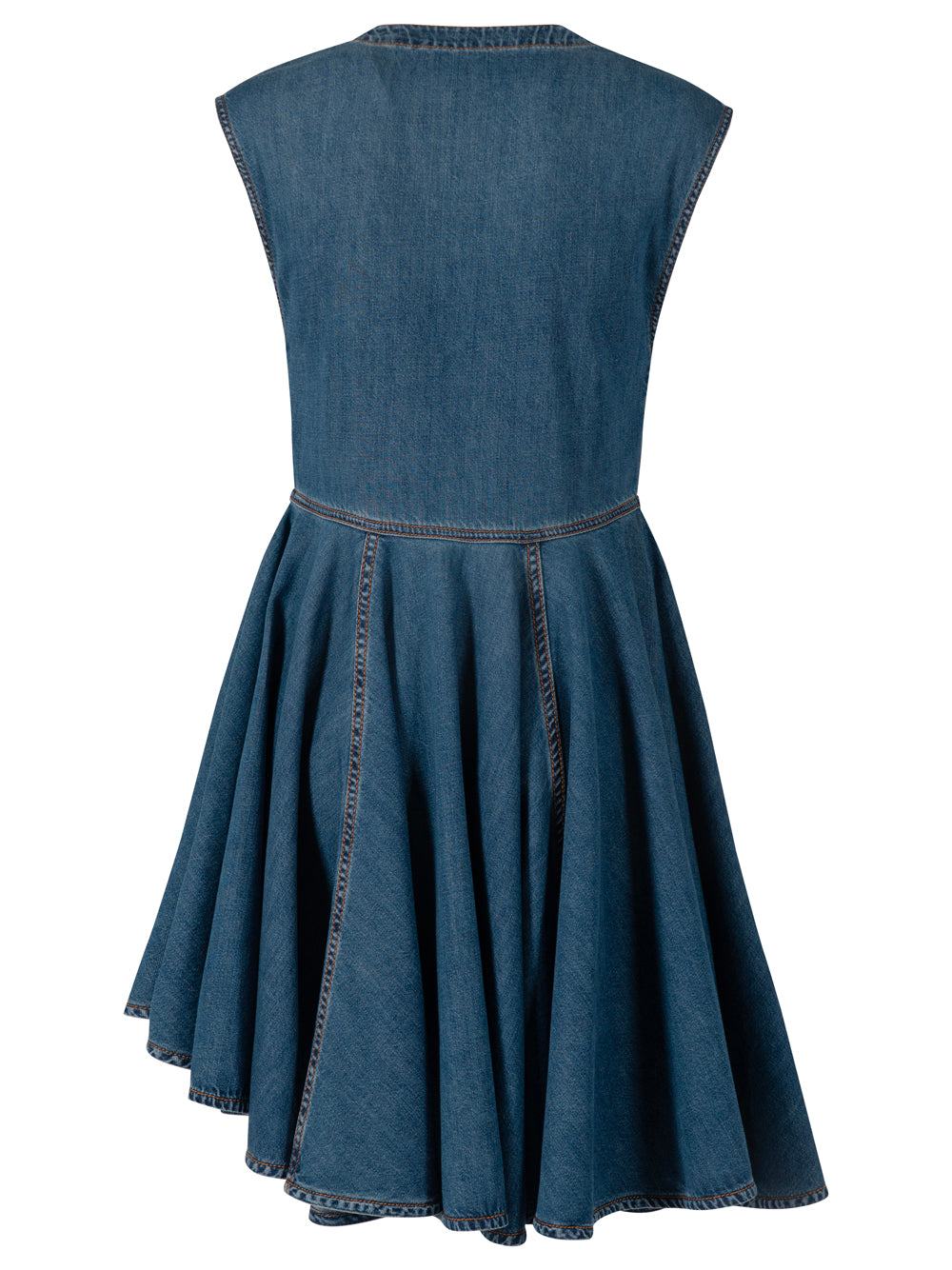 DEEP STONE DENIM WRAP DRESS