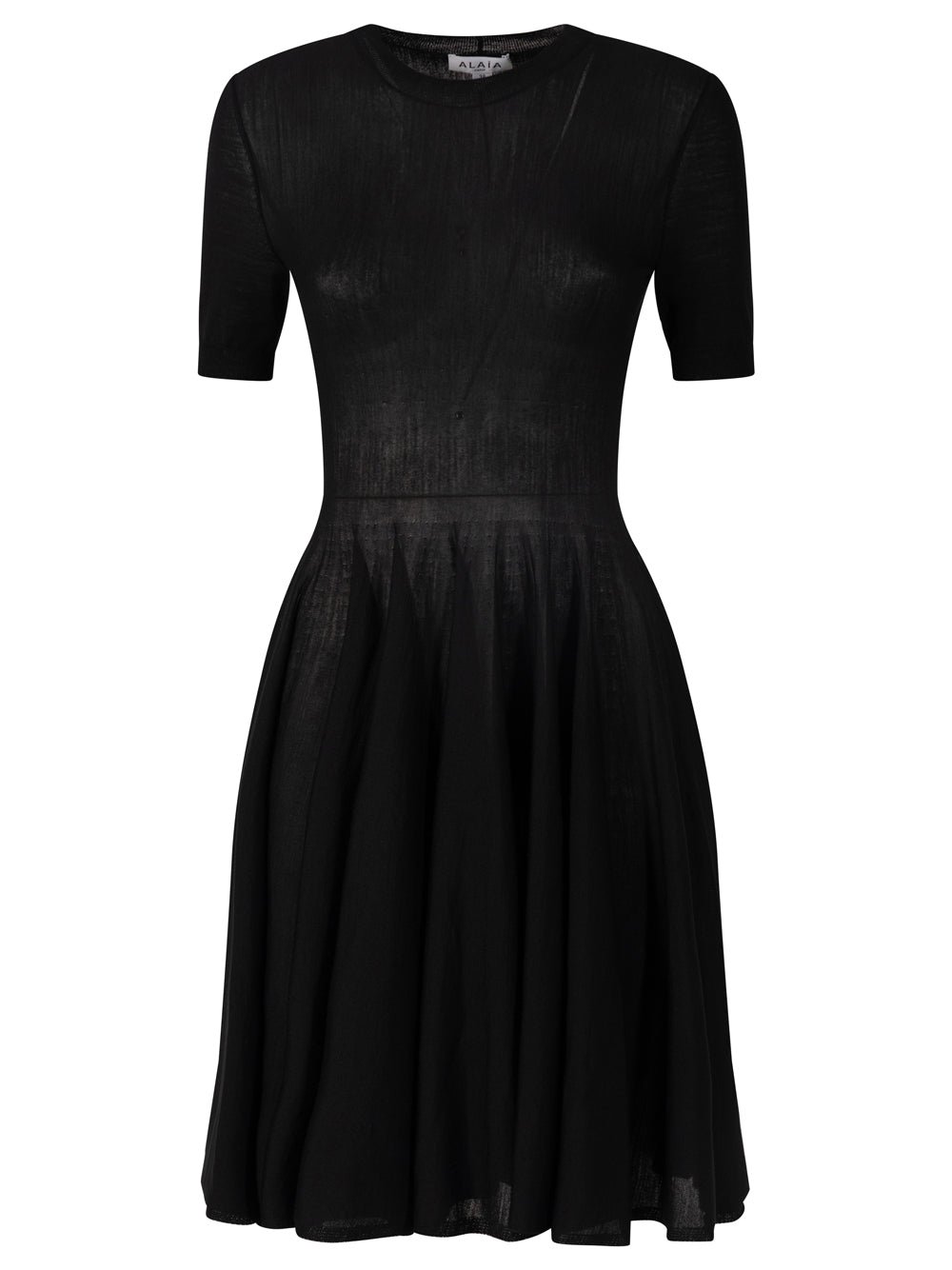 SKATER SHORT-SLEEVED WOOL DRESS