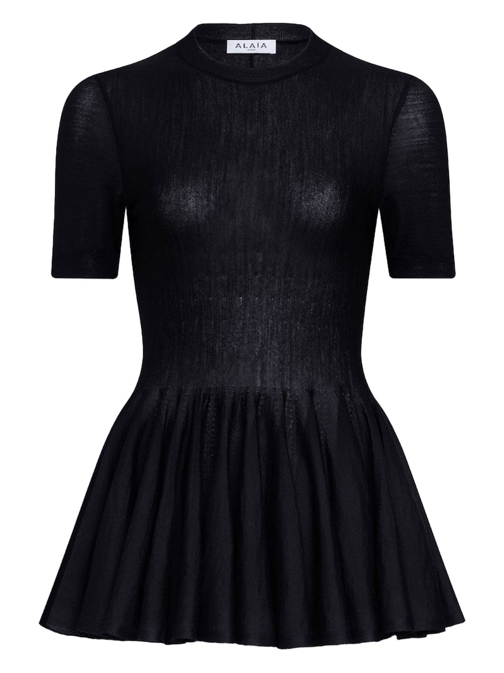 ULTRA FINE WOOL MERINO PEPLUM TOP