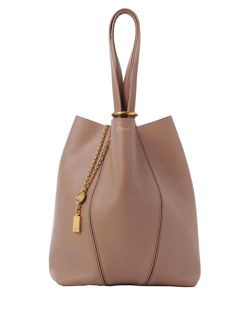 SPIN TOTE BAG IN GRAINED LEATHER