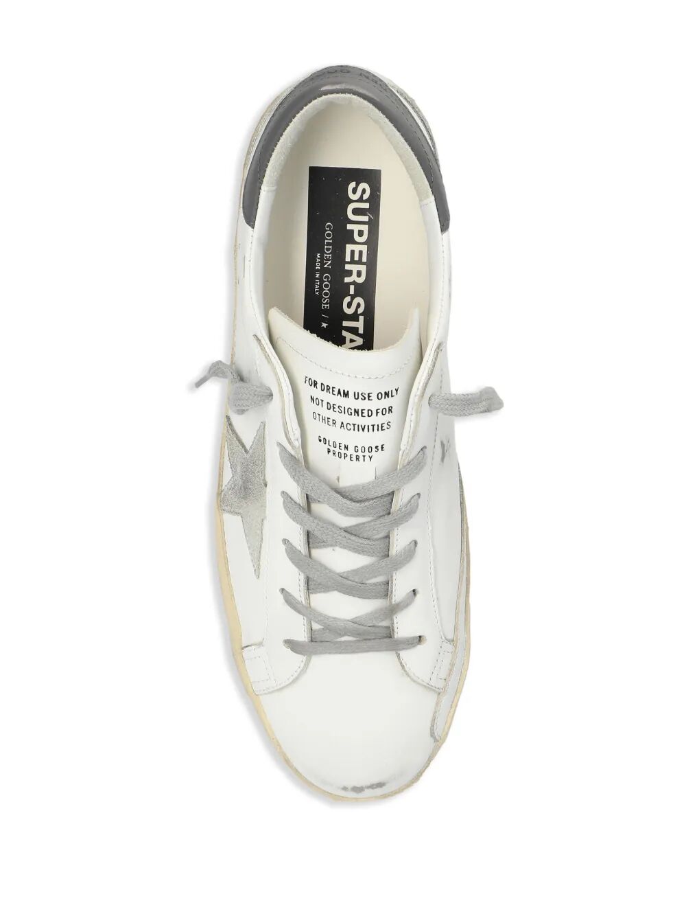SUPER-STAR LEATHER SNEAKERS WITH SUEDE GREY LEATHER AND LEATHER GREY HEEL TAB