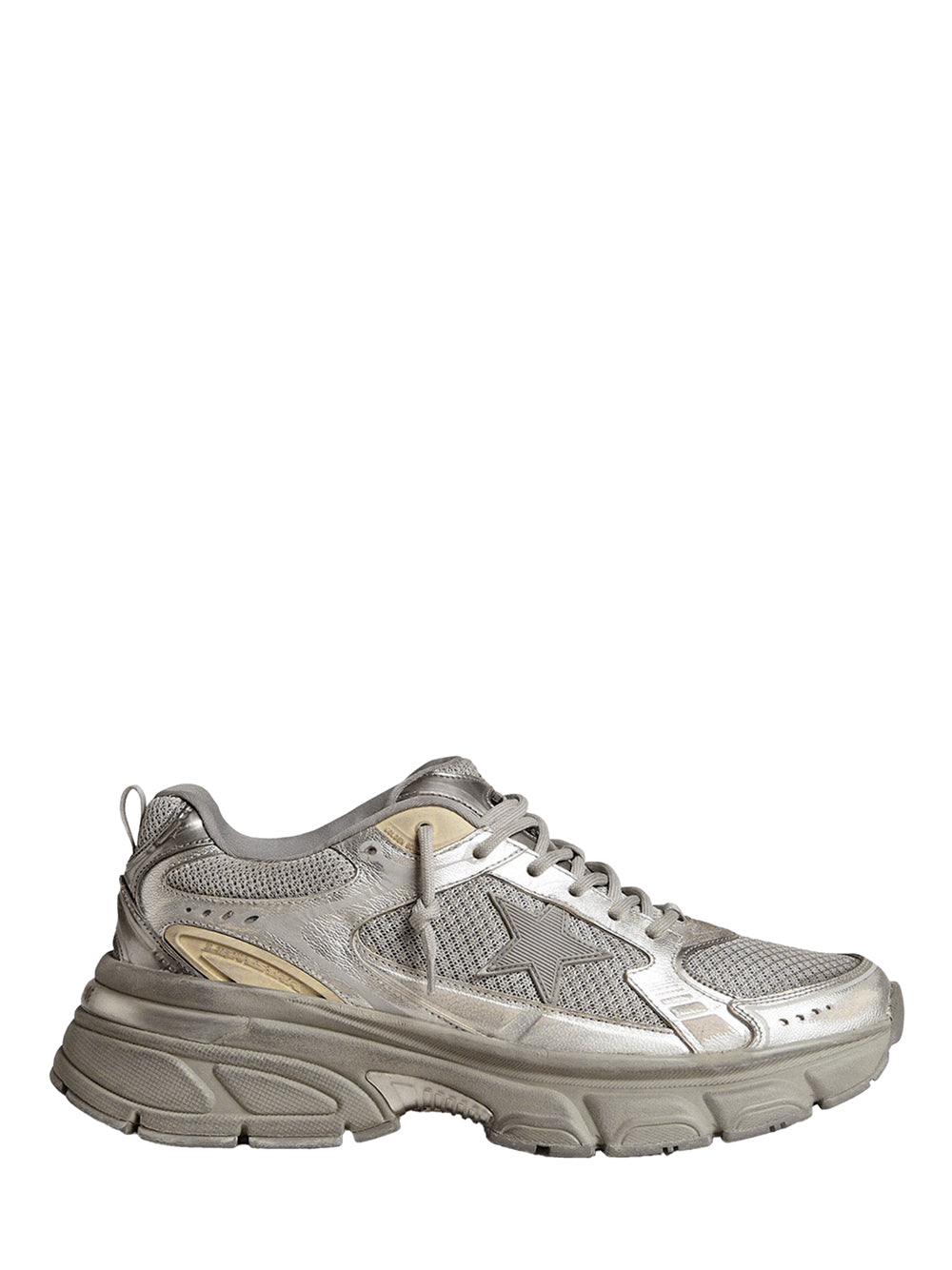LIGHTSTAR SNEAKERS IN LAMINATED LEATHER AND MESH