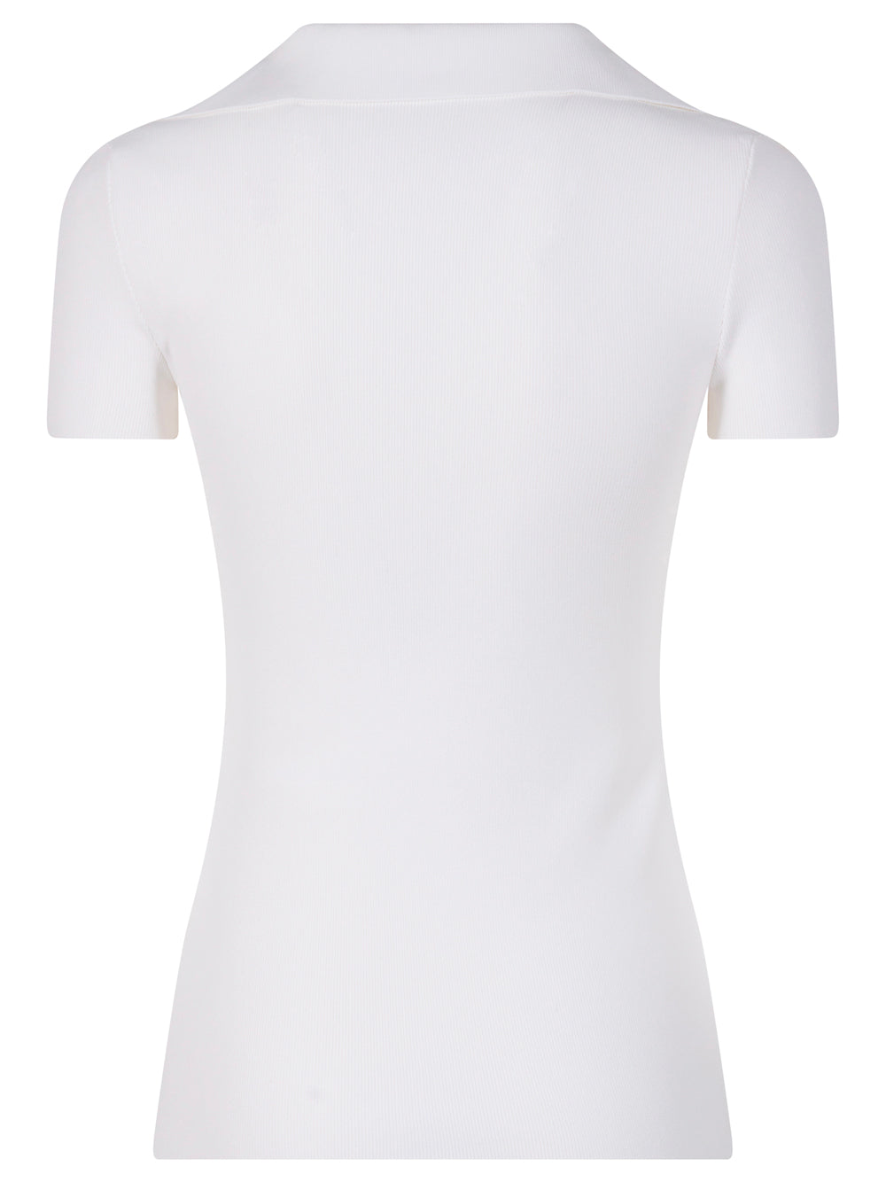RIBBED V-NECK SHORT-SLEEVED POLO SHIRT