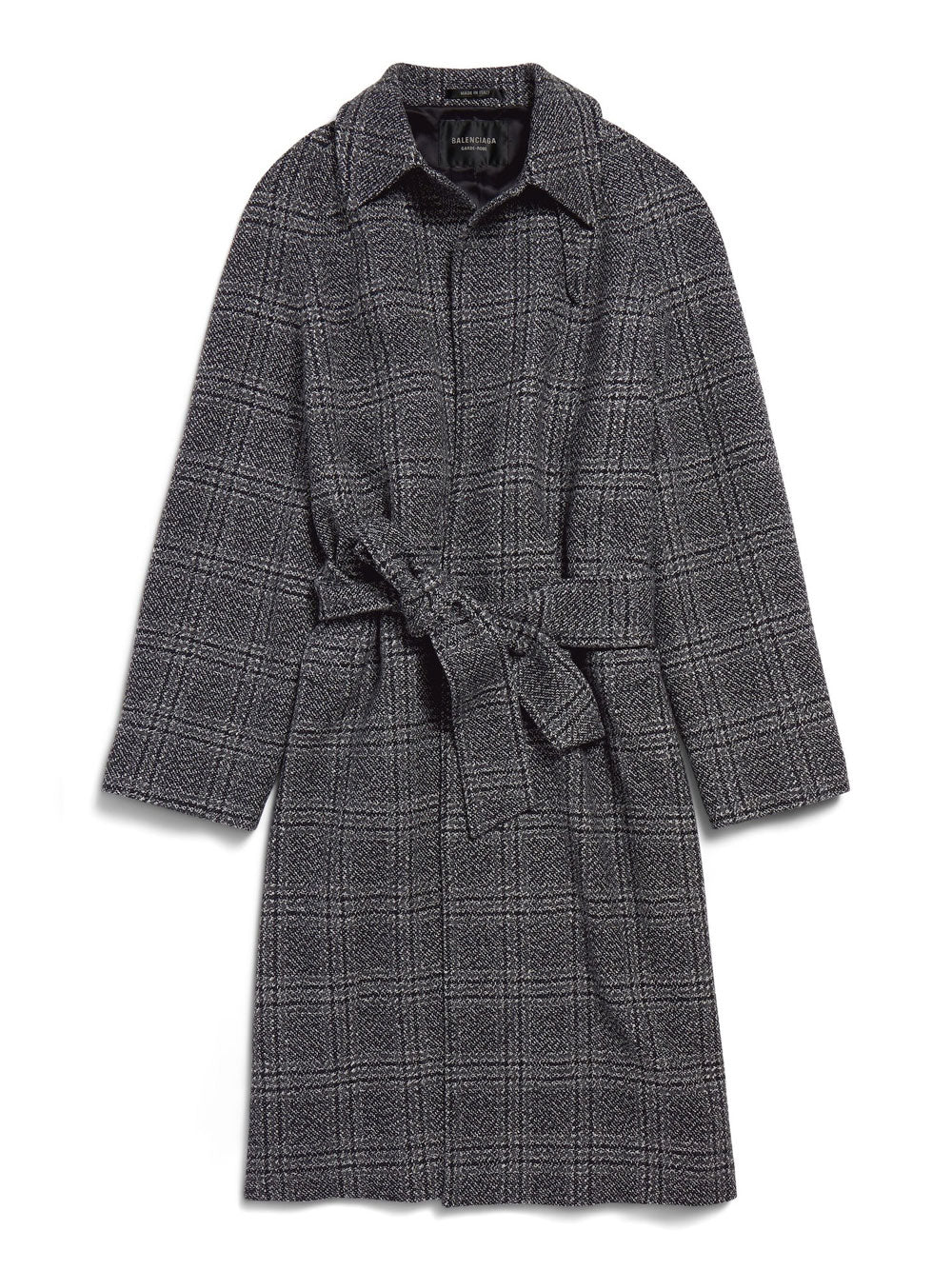 VINTAGE CHECKED WOOL ONE LAYER RAGLAN COAT