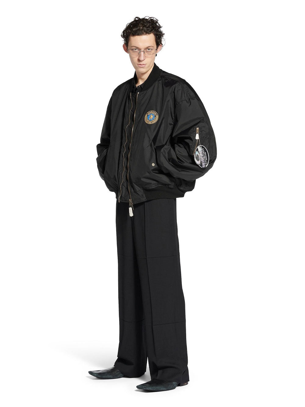 LARGE FIT BOMBER JACKET WITH UNIFORM PATCH
