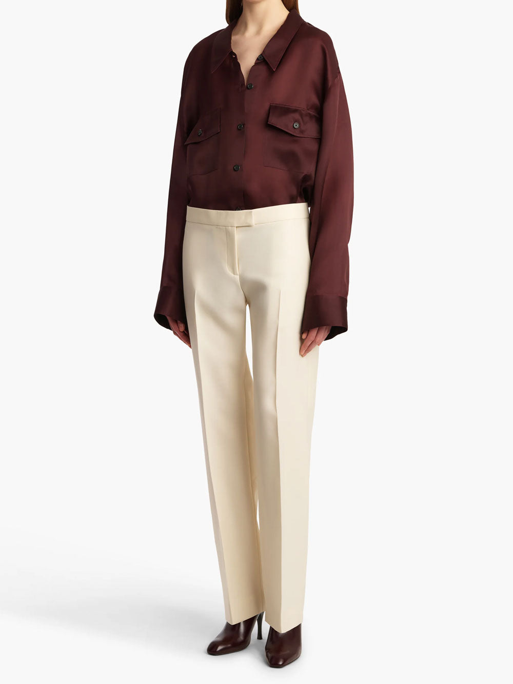 MATTEO RELAXED FIT SILK ORGANZA SHIRT