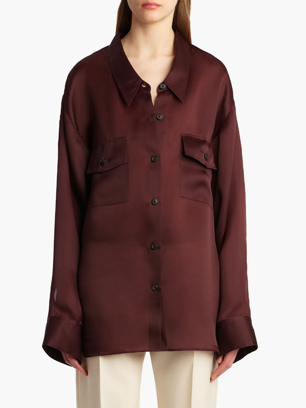 MATTEO RELAXED FIT SILK ORGANZA SHIRT