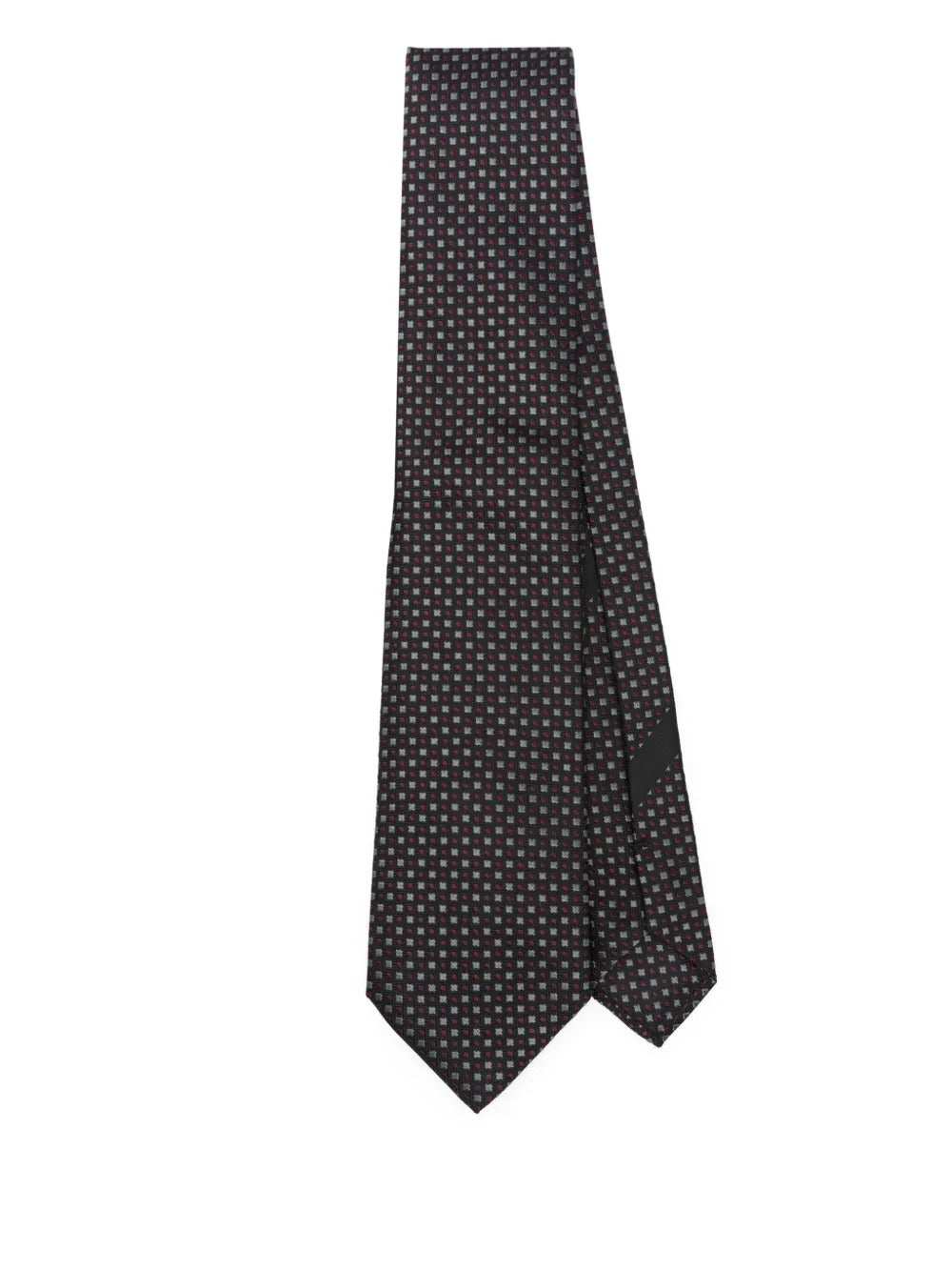 GEOMETRIC-PATTERN SILK TIE