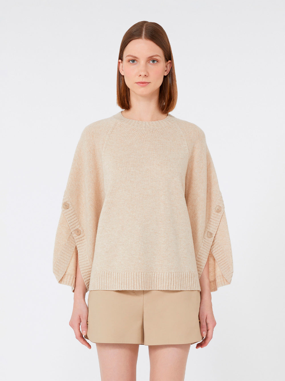 CROSSOVER DETAIL OVERSIZED WOOL AND CASHMERE SWEATER