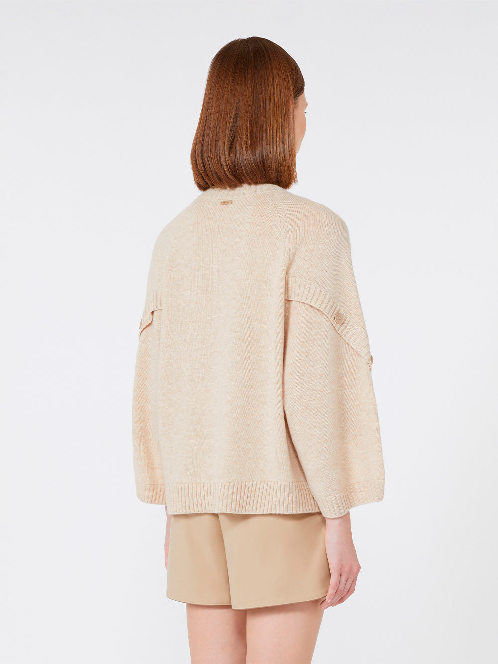 CROSSOVER DETAIL OVERSIZED WOOL AND CASHMERE SWEATER