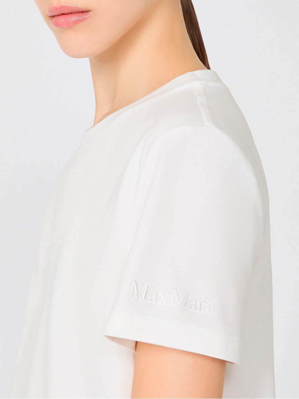 TONE ON TONE EMBROIDERED LOGO COTTON T-SHIRT