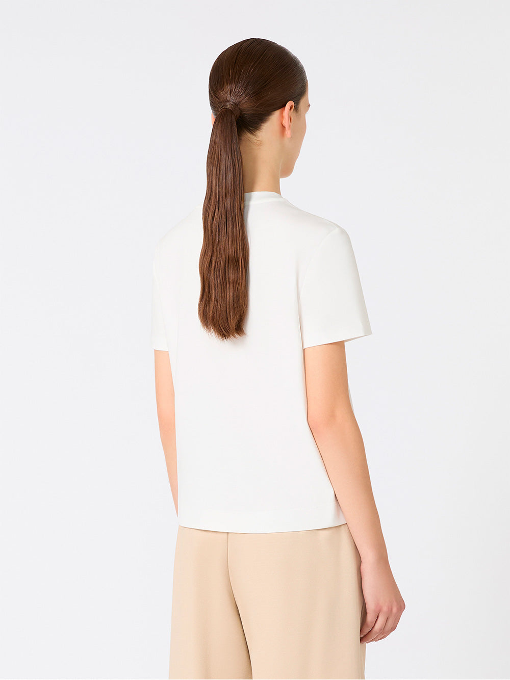 TONE ON TONE EMBROIDERED LOGO COTTON T-SHIRT