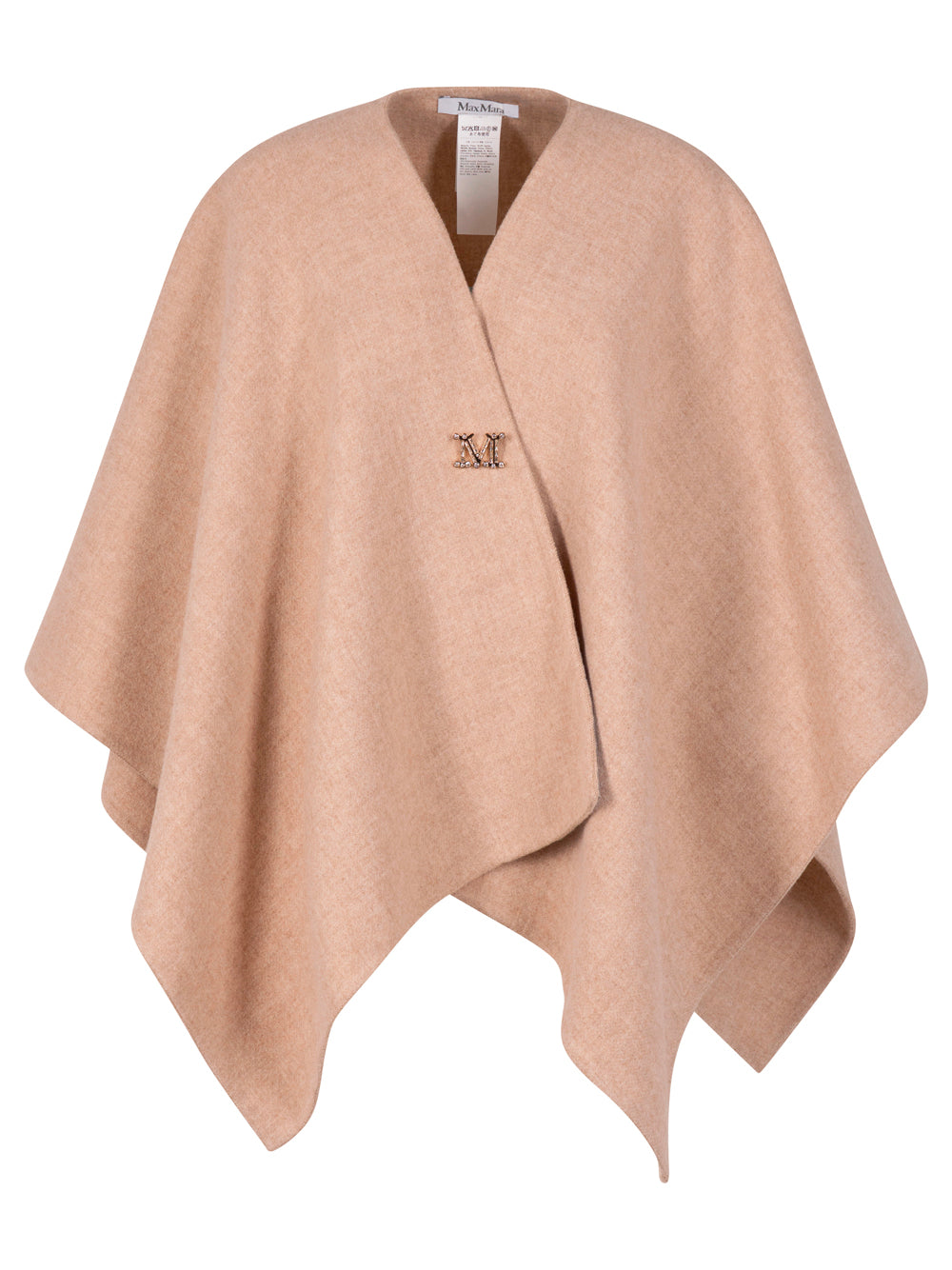 WOOL CAPE WITH BROOCH
