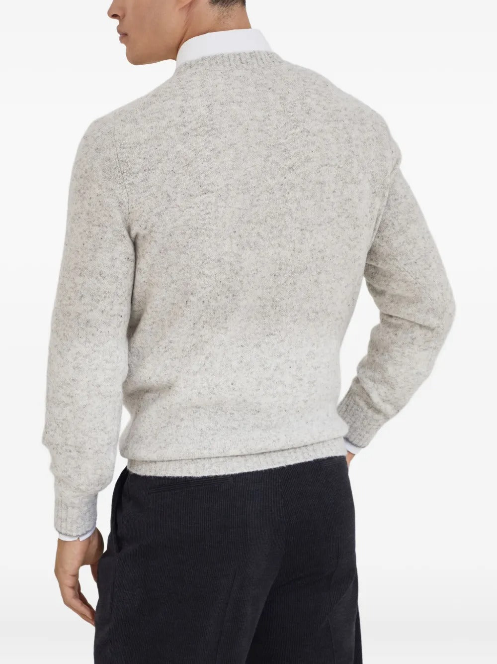 IRREGULAR COLORATION FLECKED ALPACA SWEATER