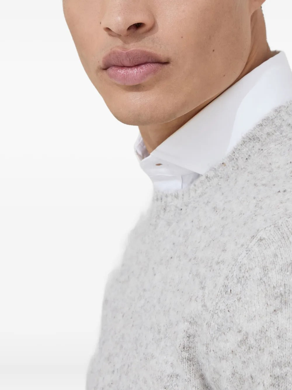 IRREGULAR COLORATION FLECKED ALPACA SWEATER