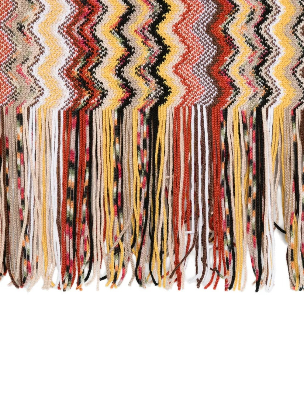 ZIG-ZAG WOOL FRINGED SCARF