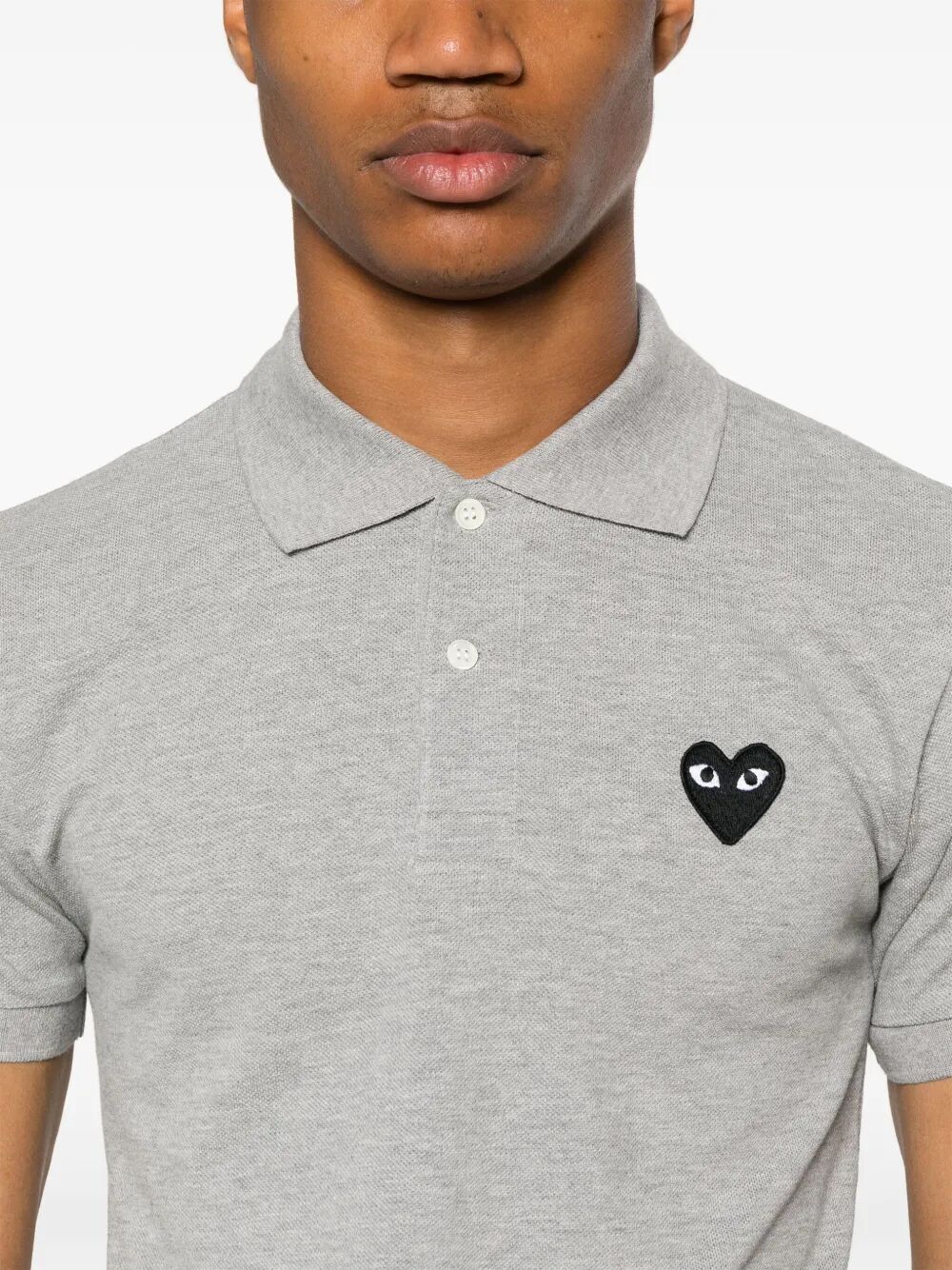BLACK HEART COTTON POLO SHIRT