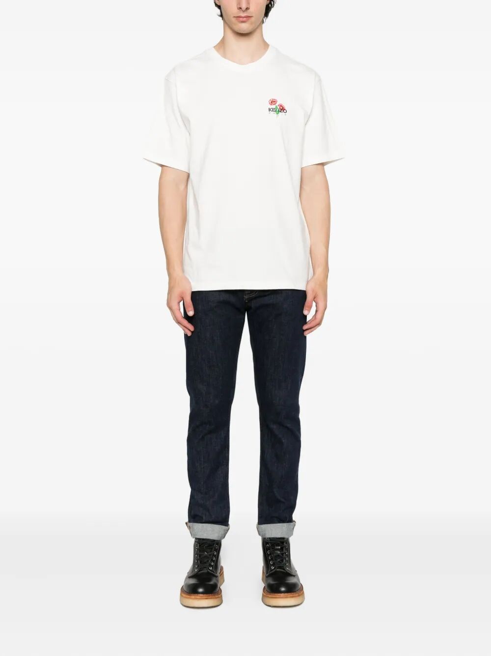 GOTS ARCHIVE BOUQUET EMBROIDERED COTTON T-SHIRT
