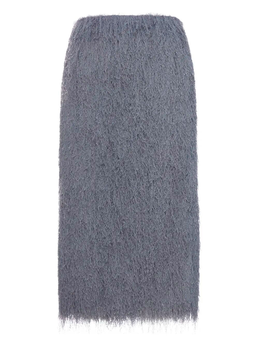 SOKNA LIGHTWEIGHT FRINGED MIDI SKIRT
