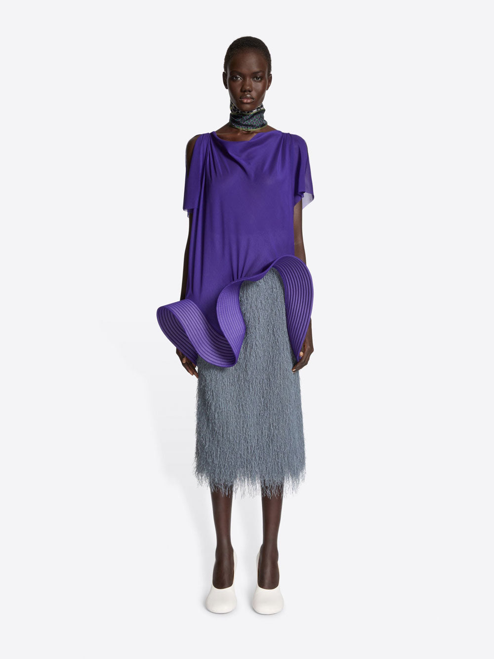 SOKNA LIGHTWEIGHT FRINGED MIDI SKIRT