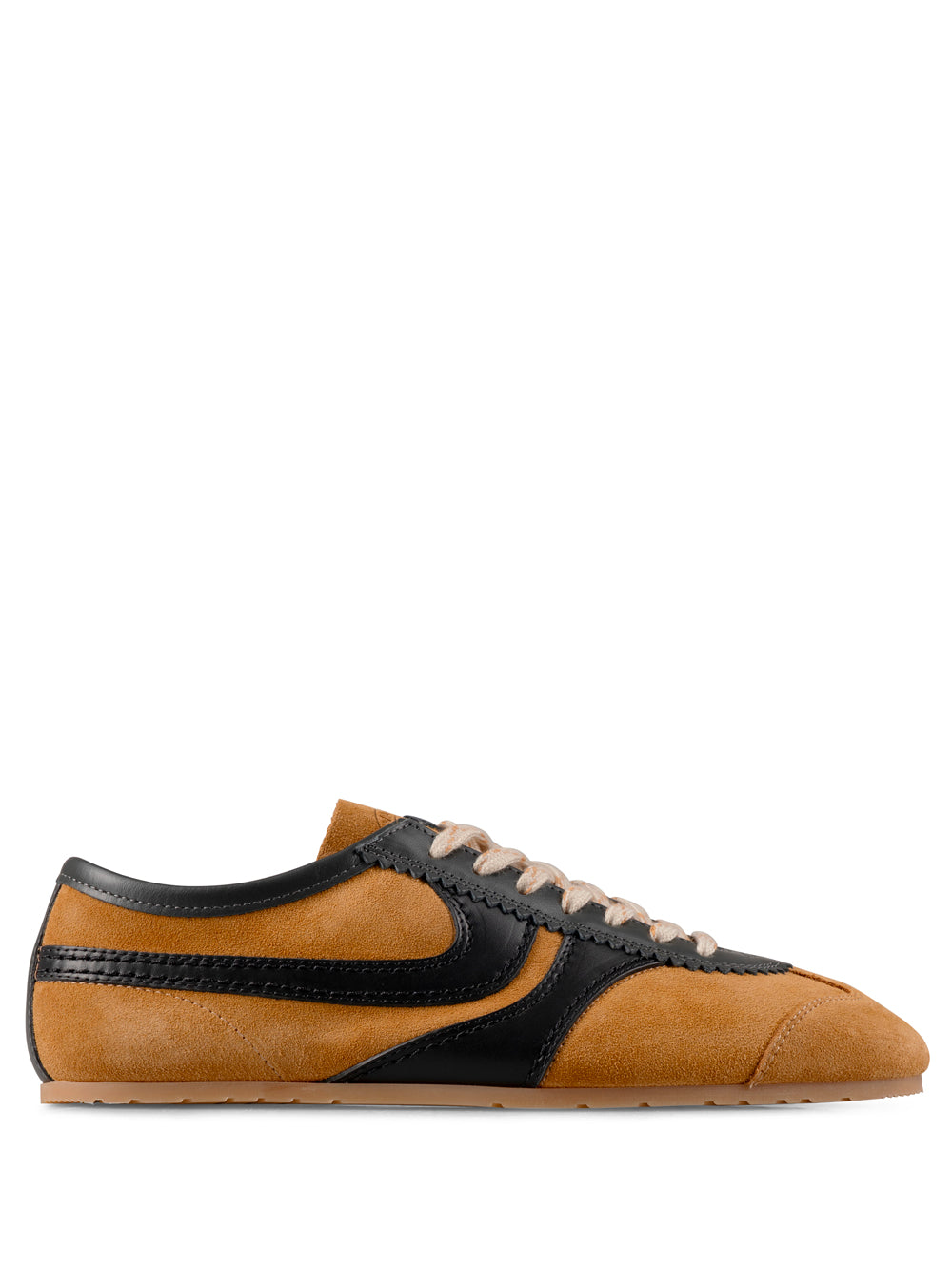 DOUBLE LACING SUEDE SNEAKERS WITH LEATHER INSERTS