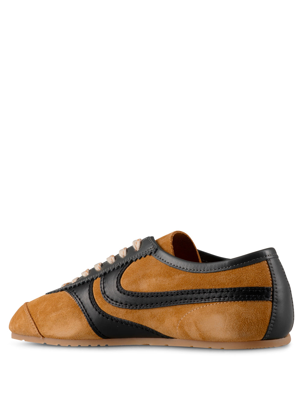 DOUBLE LACING SUEDE SNEAKERS WITH LEATHER INSERTS
