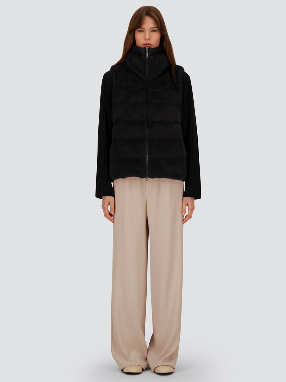 ECO FUR QUILTED PADDED GILET