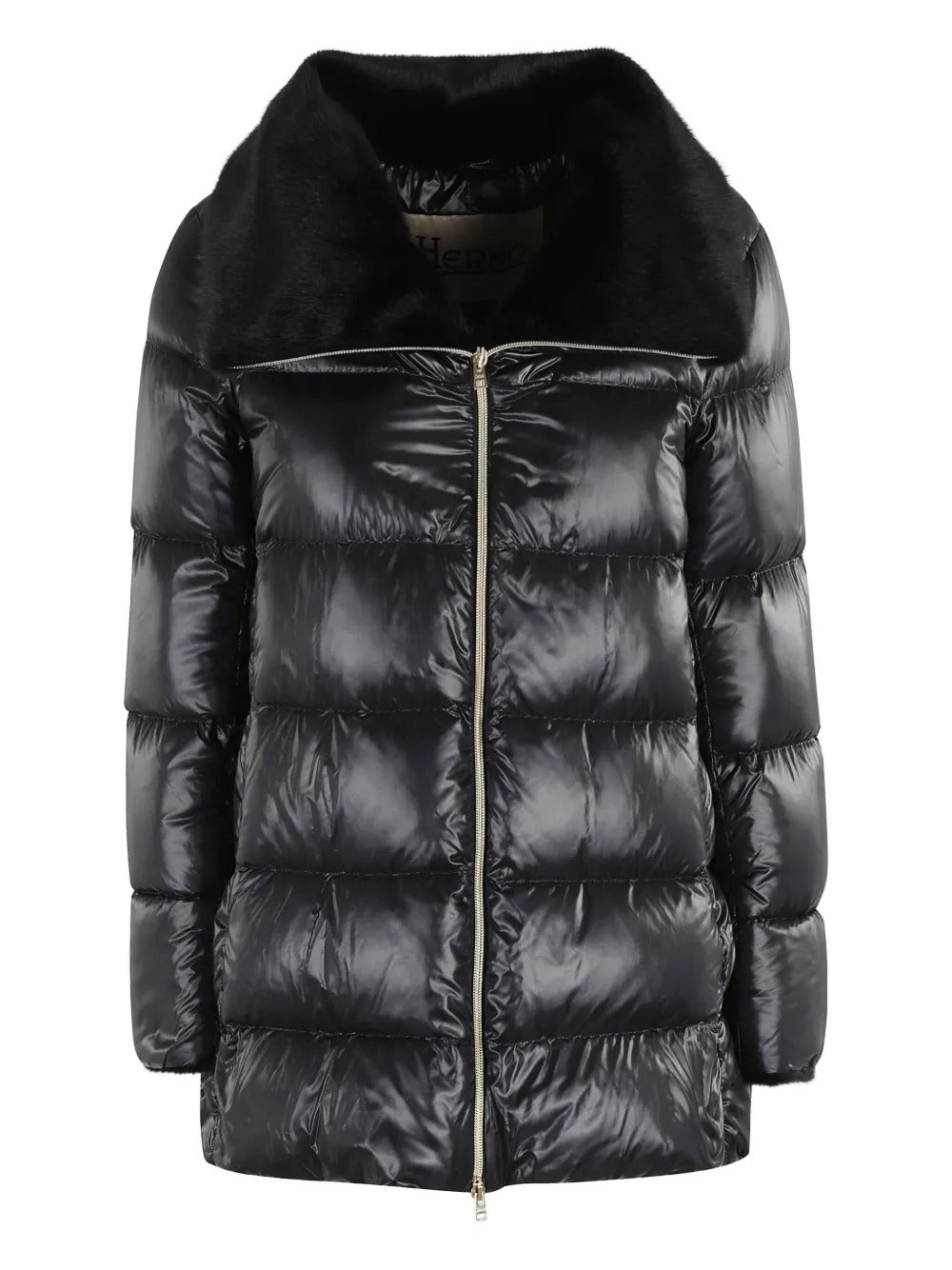 A SHAPE ULTRALIGHT DOWN JACKET WITH ECO FUR COLLAR