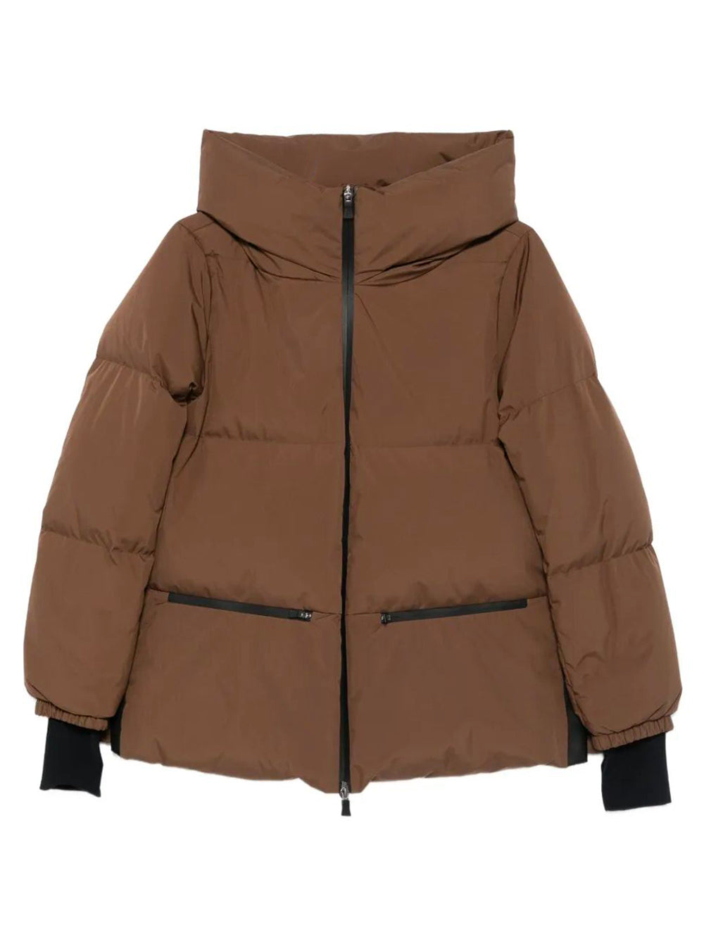 2LAYERS HOODED SHORT DOWN JACKET