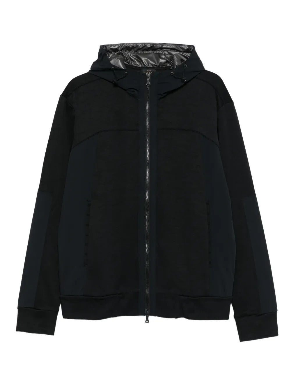 COTTON AND NYLON ZIP-UP HOODIE