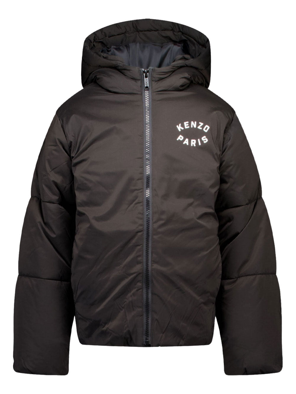 BACK LOGO-PRINT PADDED HOODED JACKET
