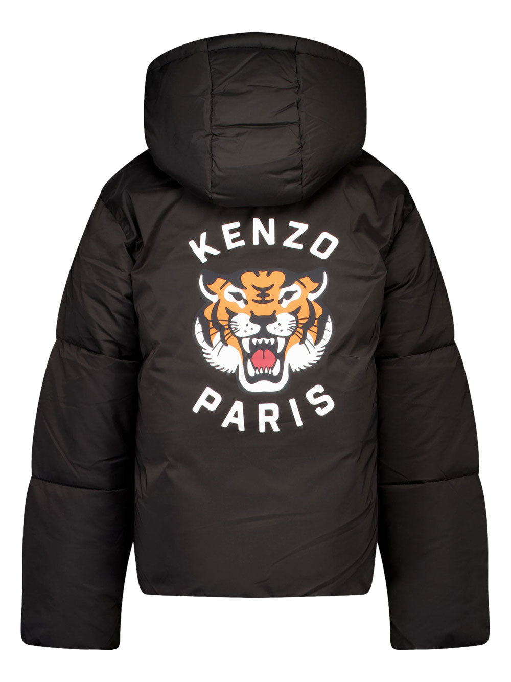 BACK LOGO-PRINT PADDED HOODED JACKET