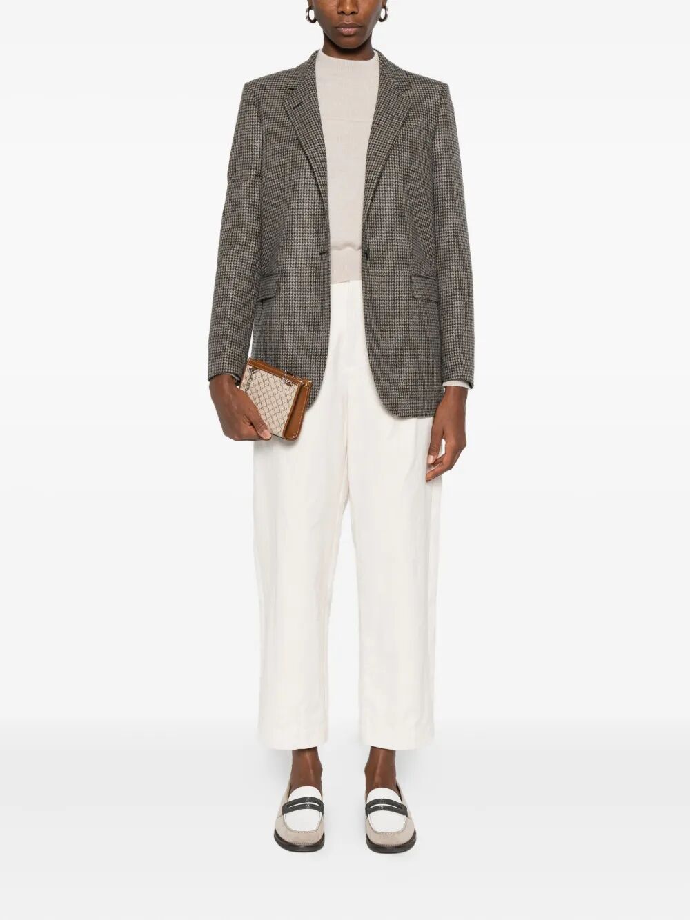 ADRIANNE HOUNDSTOOTH WOOL BLAZER