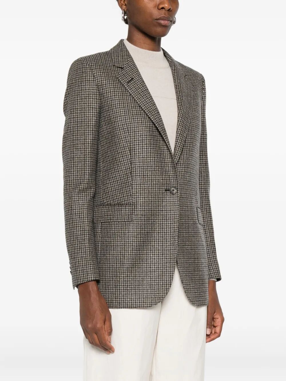 ADRIANNE HOUNDSTOOTH WOOL BLAZER